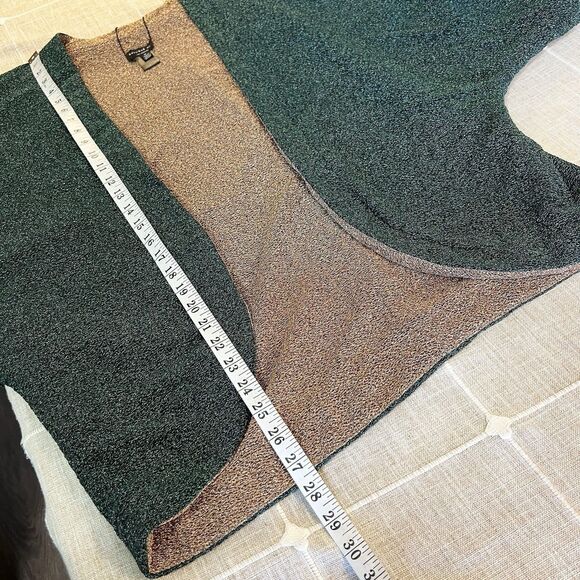 Current Air Reversible Open Cardigan Shawl Green & Gold Shimmer Holiday Women’s - Picture 6 of 6